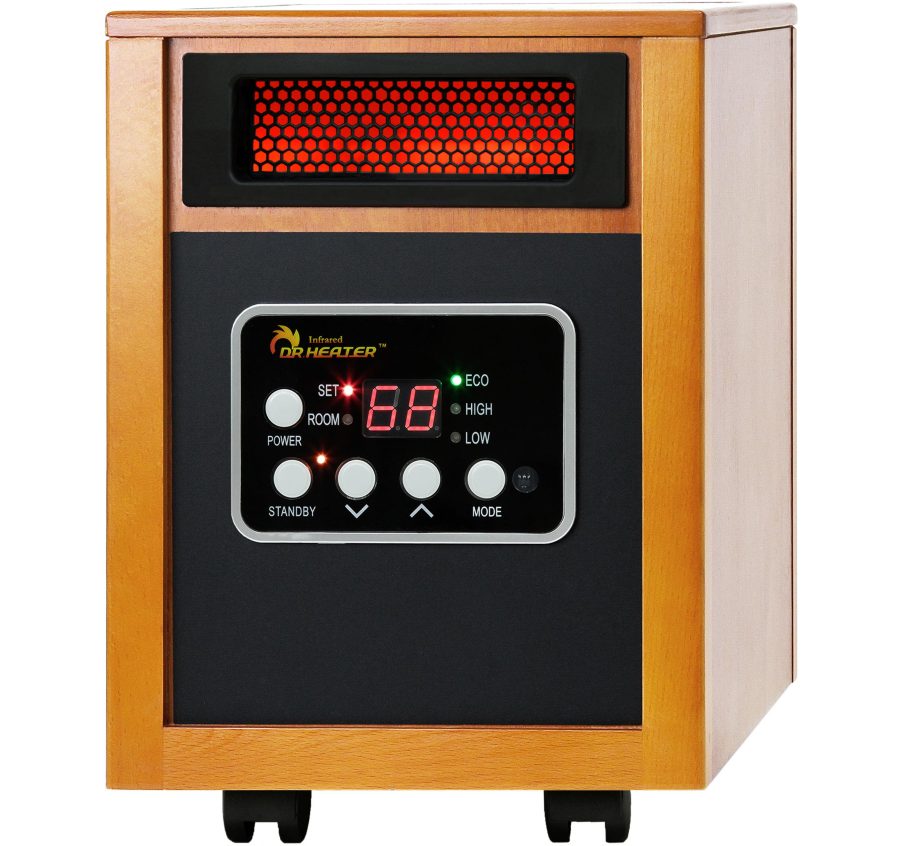 Dr. Infrared Heater DR-968 Electric Portable Infrared Space Heater, 1500-Watt, Cherry