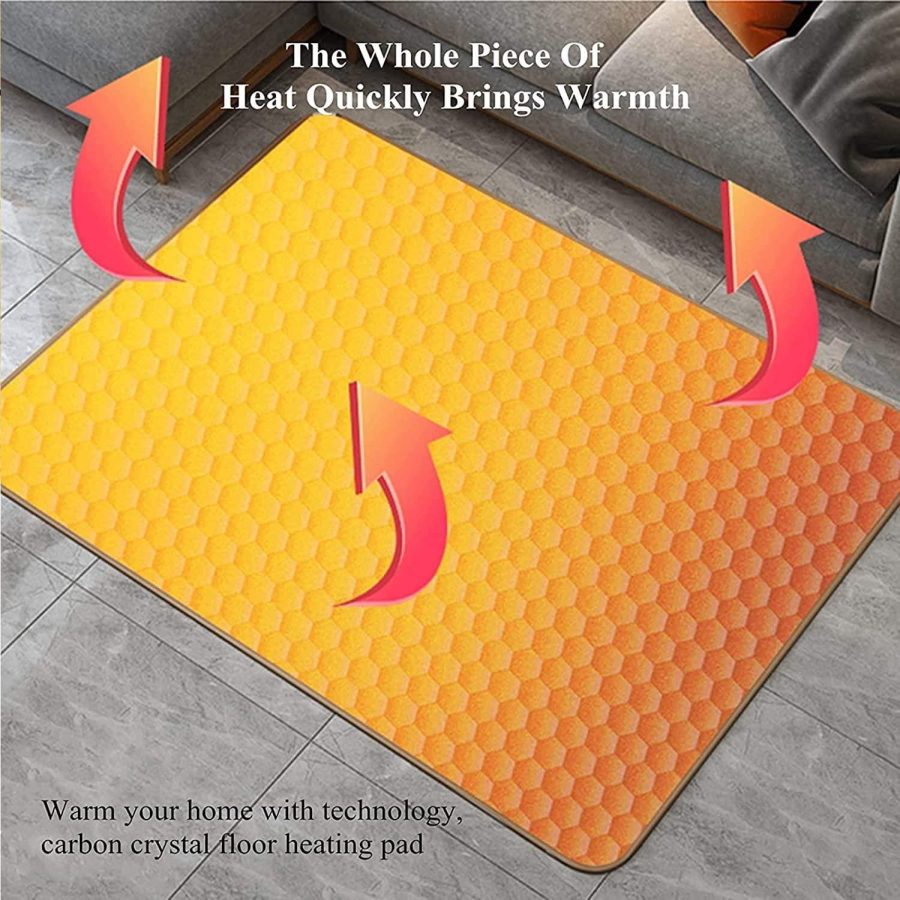 Electric Floor Mat, Hot Carpet Heated Electric Rug, Portable Graphene Electric Heating Carpet Blankets, 3s Fast Heated, for Office and Home,150 * 150cm - Image 7