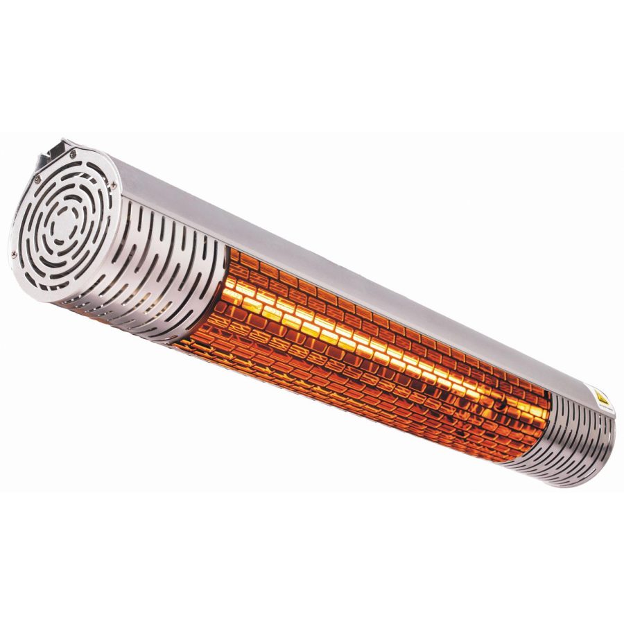 Hanover 30.7" Wide Electric Carbon Infrared Heat Lamp with Remote Control, Silver - Image 4