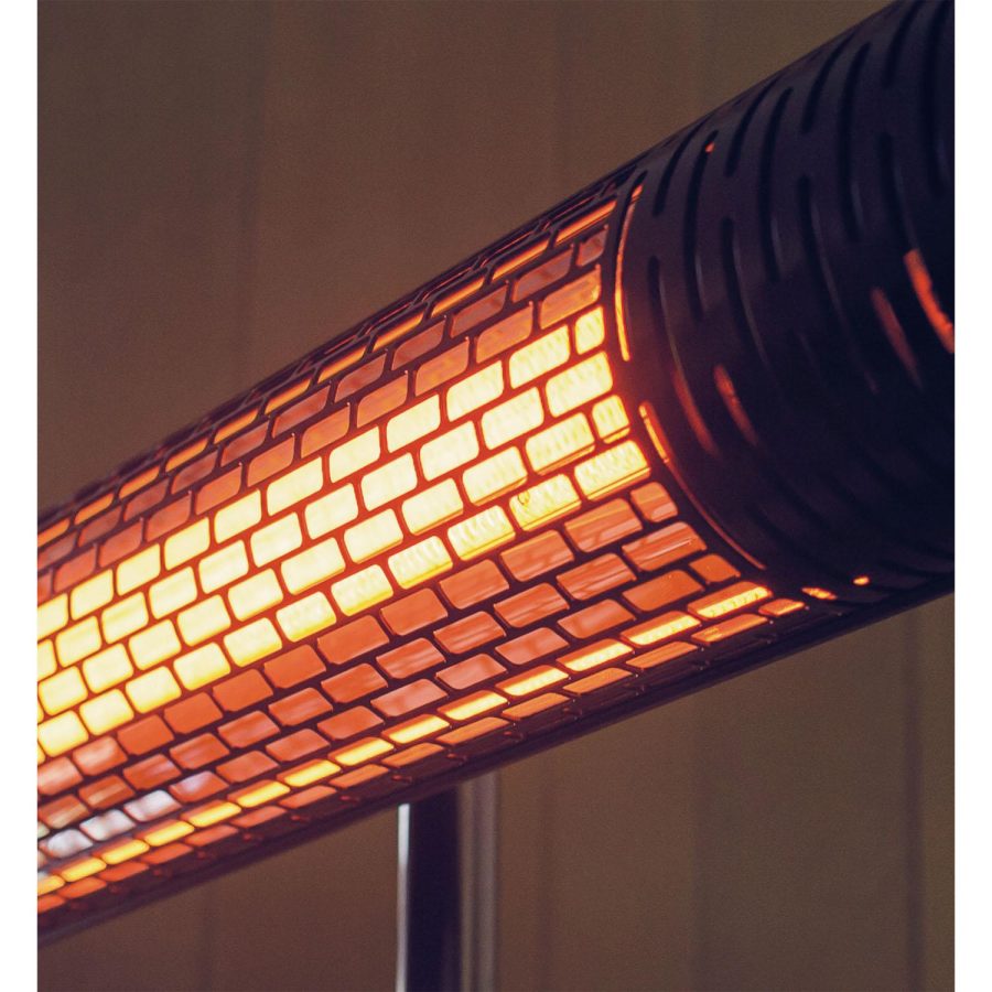 Hanover 30.7" Wide Electric Carbon Infrared Heat Lamp with Remote Control, Silver - Image 5