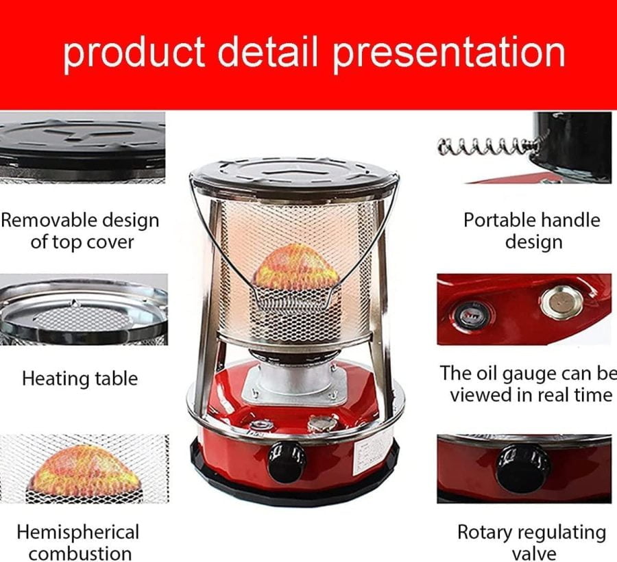 DUTIL Portable Kerosene Heater Stove,Indoor/Outdoor Emergency Cooking Kerosene Stove Burner, fire Power Adjustable,Low Fuel Consumption,no Electricity Required (Size : 32X32X46cm) - Image 8