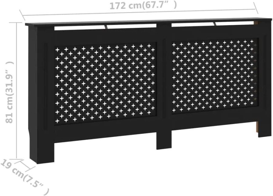 vidaXL 1/2x Radiator Cover MDF Heater Heating Side Cabinet Multi Colors/Sizes - Image 4