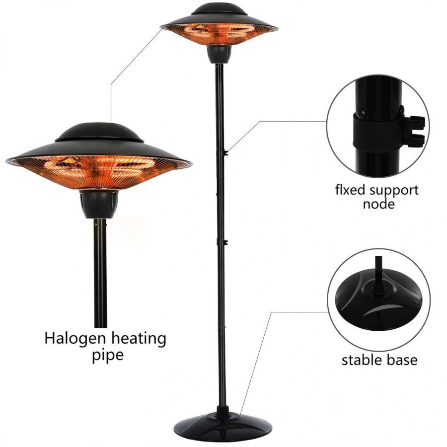 Patio Heaters for Outdoor Use, Outdoor Infrared Heater Tip-over Protection, Electric Heaters for Outdoor Use, 600W/1500W Outdoor Heaters for Patio - Image 10