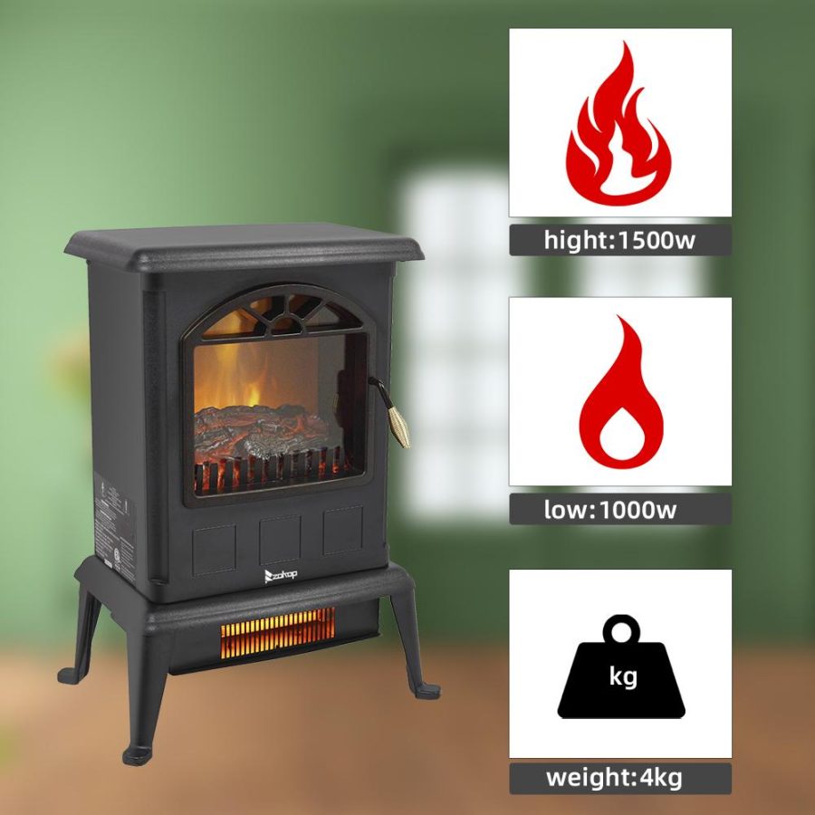 Electric Fireplace Heater,Infrared Space Heater 1500W Ultra Strong Power - Image 2