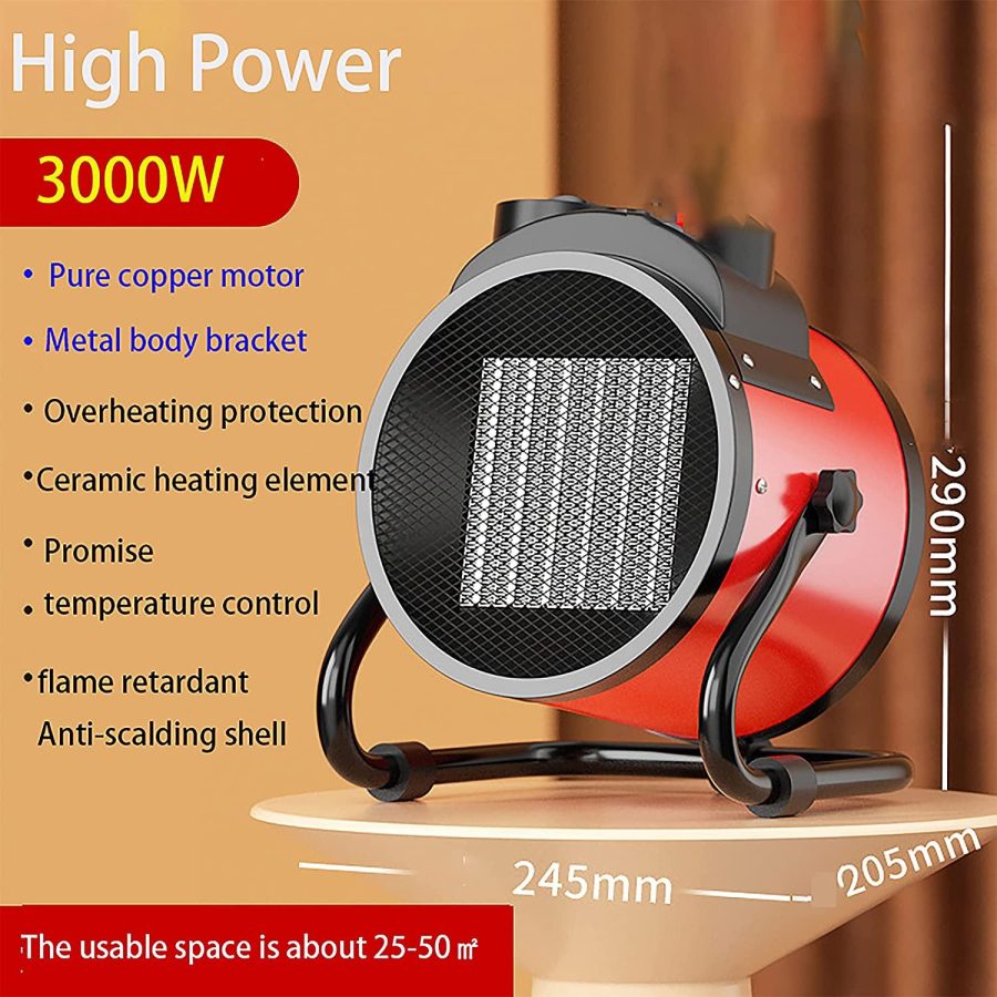 3000W heater industrial heater household energy-saving small steel gun high-power heater speed regulation heater - Image 4